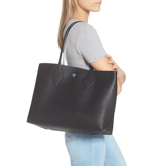 MCM Project Reversible Shopper Black Leather Tote