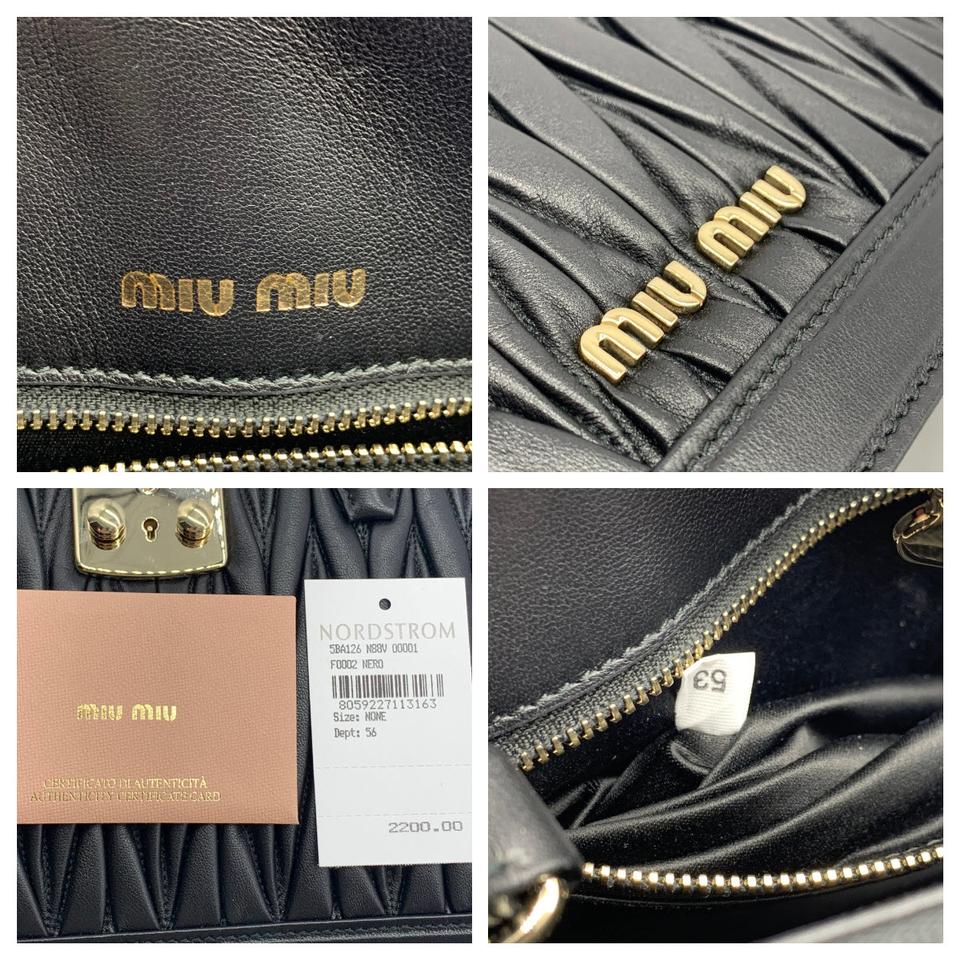 Miu Miu Confidential Matelasse Quilted Lambskin Black Leather Satchel