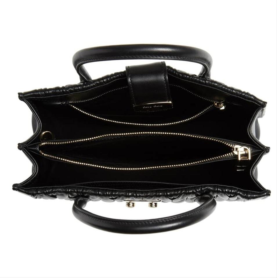 Miu Miu Confidential Matelasse Quilted Lambskin Black Leather Satchel