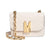 Moschino Teddy Bear Calfskin Logo Cross Body White Leather Shoulder Bag