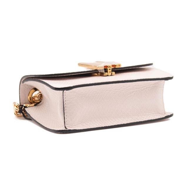 Moschino Teddy Bear Calfskin Logo Cross Body White Leather Shoulder Bag