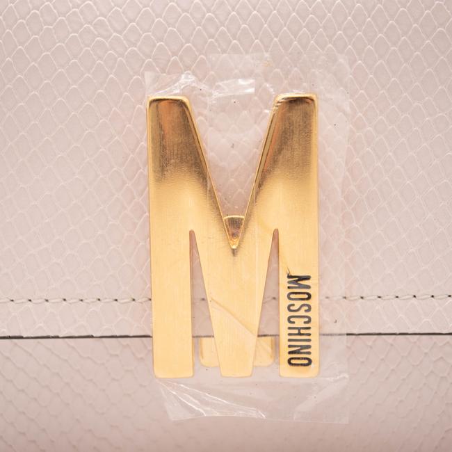 Moschino Teddy Bear Calfskin Logo Cross Body White Leather Shoulder Bag