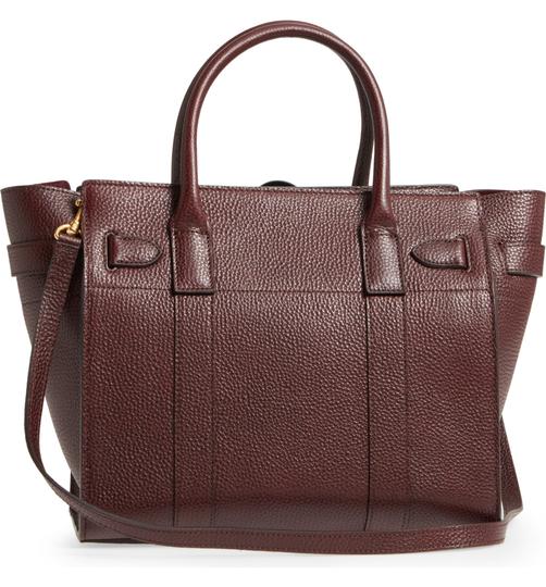 Mulberry Small Bayswater Satchel Burgundy Oxblood Red Leather Tote