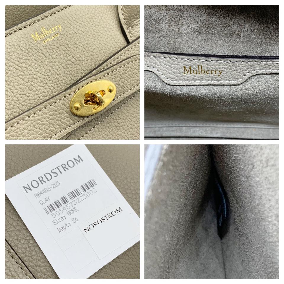 Mulberry Small Zip Bayswater Classic Tote Clay Grey Leather Shoulder Bag
