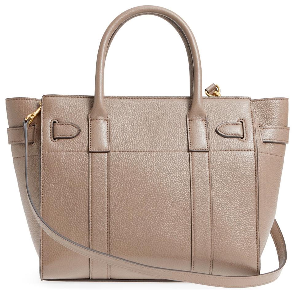 Mulberry Small Zip Bayswater Classic Tote Clay Grey Leather Shoulder Bag