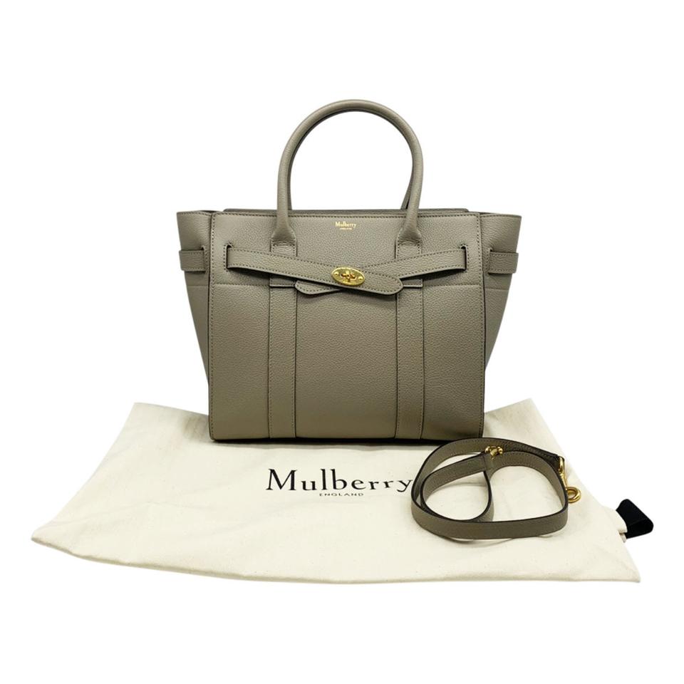 Mulberry Small Zip Bayswater Classic Tote Clay Grey Leather Shoulder Bag