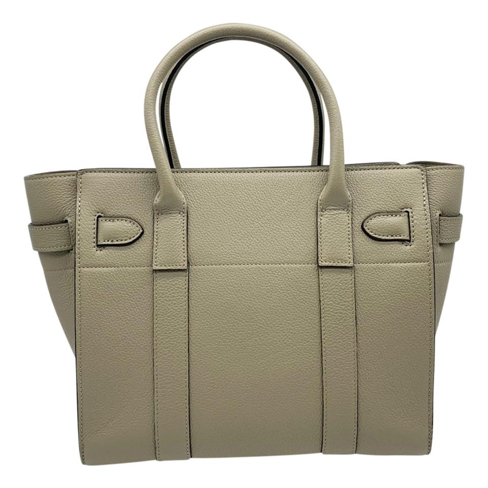 Mulberry Small Zip Bayswater Classic Tote Clay Grey Leather Shoulder Bag