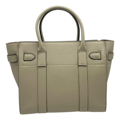 Mulberry Small Zip Bayswater Classic Tote Clay Grey Leather Shoulder Bag