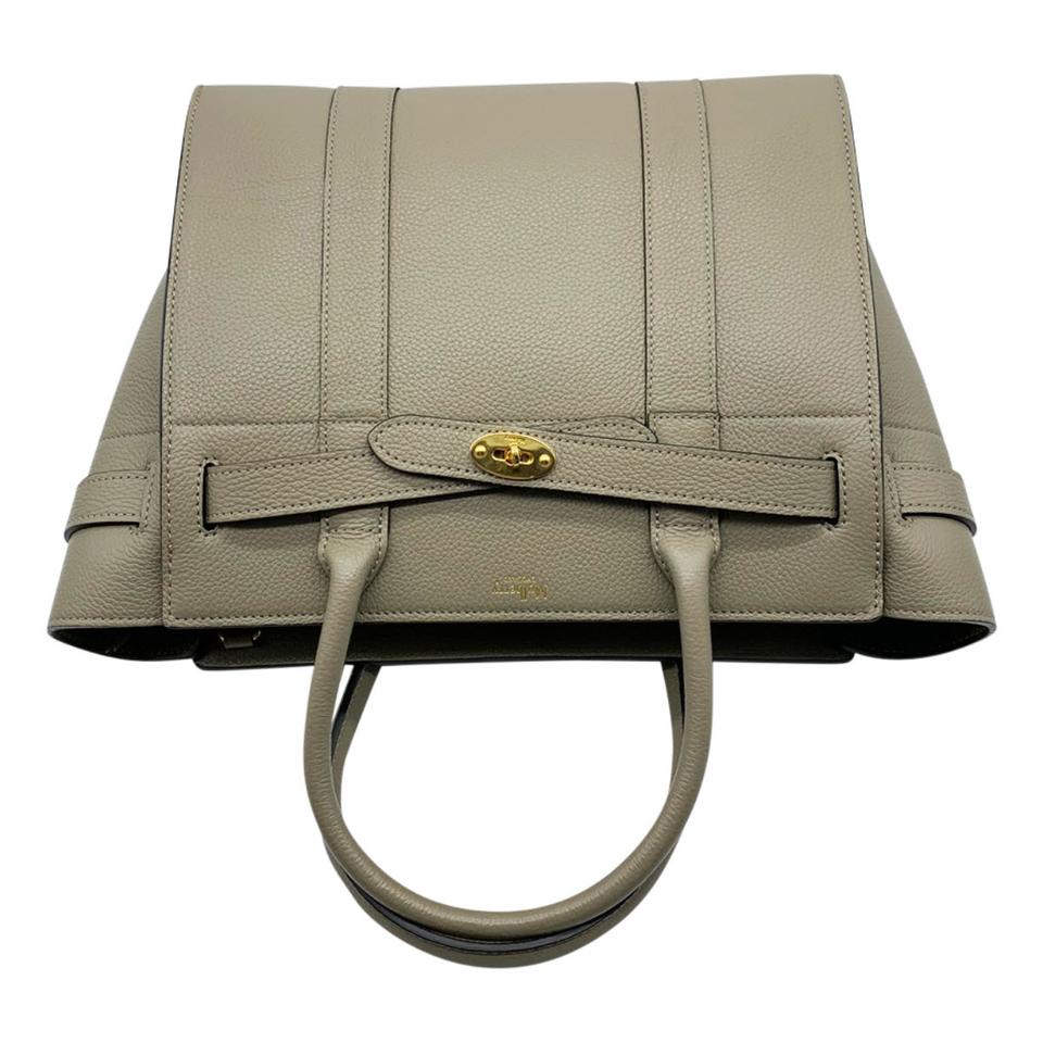 Mulberry Small Zip Bayswater Classic Tote Clay Grey Leather Shoulder Bag