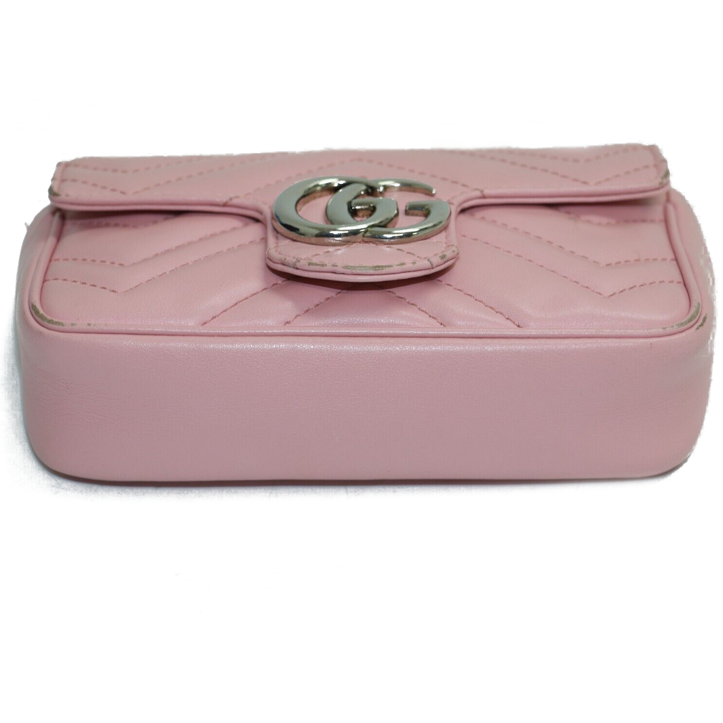 PREORDER Gucci Calfskin Matelasse Super Mini GG Marmont Shoulder Bag Wild Rose