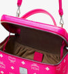 MCM Neon Pink Coated Canvas Rockstar Vanity Case Box Bag