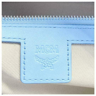 MCM Medium Anya Shopper Pastel Blue Leather Tote