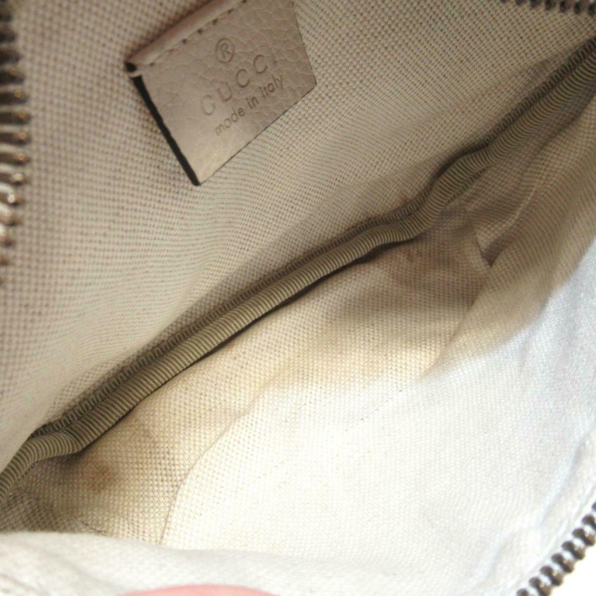 GUCCI Print Small Shoulder Belt Bag White Leather Logo