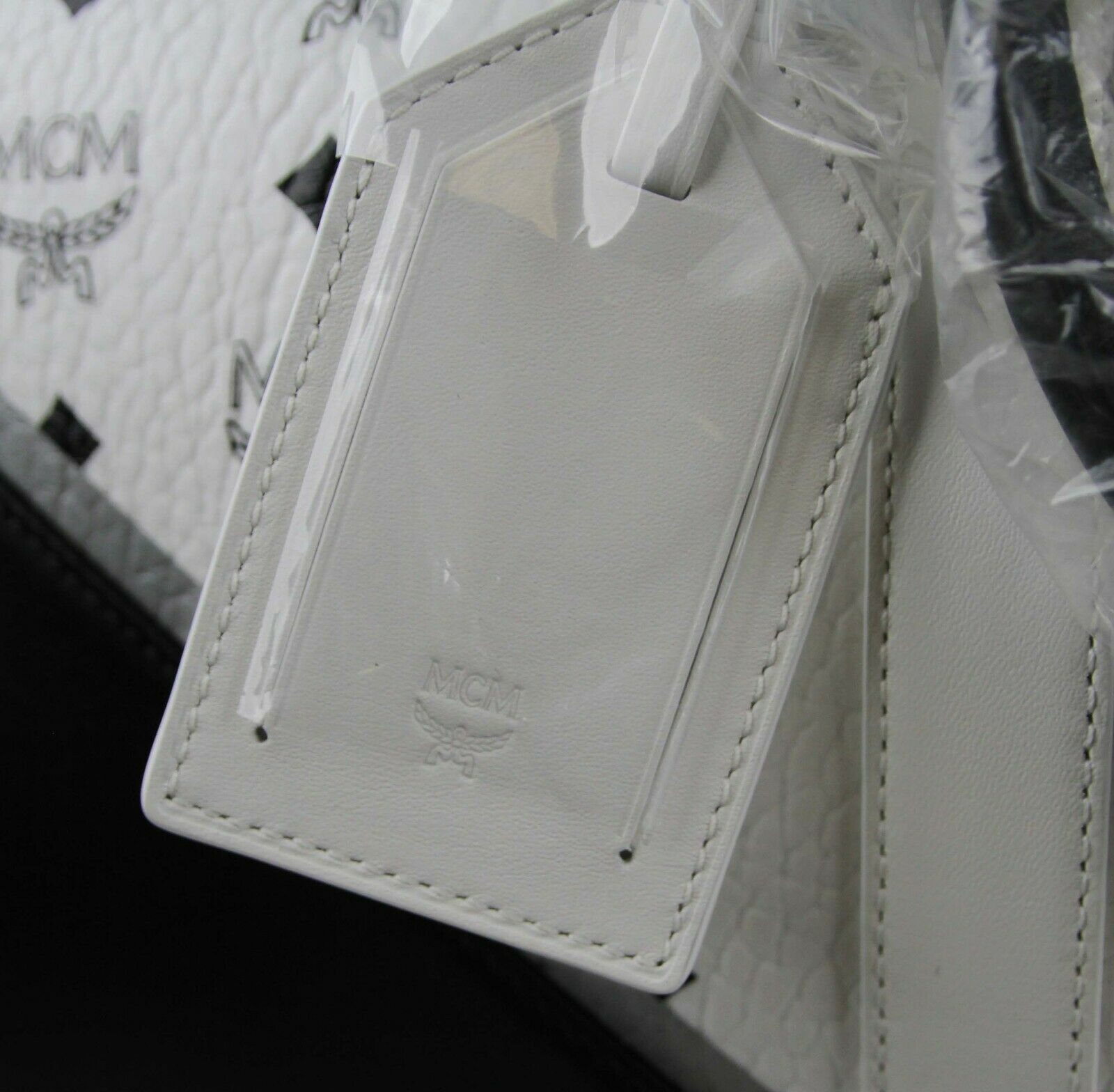 MCM M Move Black/White Coated Canvas Leather Travel Bag