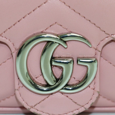 PREORDER Gucci Calfskin Matelasse Super Mini GG Marmont Shoulder Bag Wild Rose
