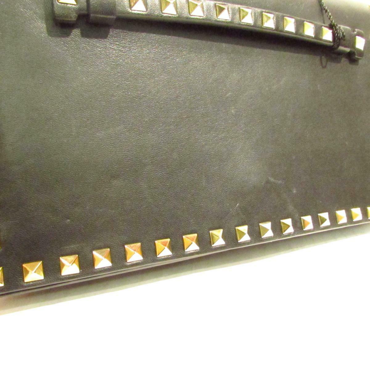 VALENTINO Nappa Rockstud Clutch Black