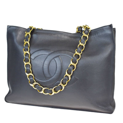 CHANEL Vintage chain GST Shopper smooth leather Tote