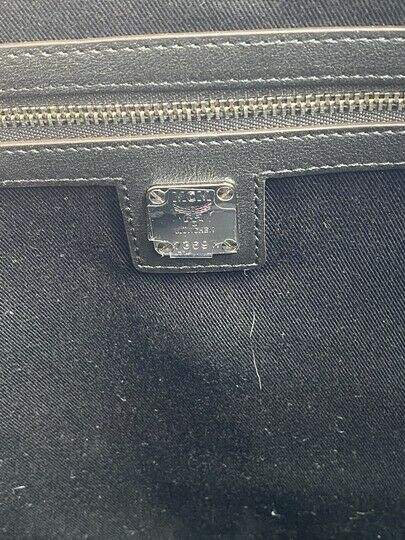 MCM Klara Medium Monogram Shopper Black Leather Tote