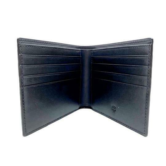MCM Black Small Flap Bifold Canvas Claus Bi-fold Wallet