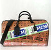 MCM Unisex Brown Cognac Visetos Flight Travel Boston Bag Duffle