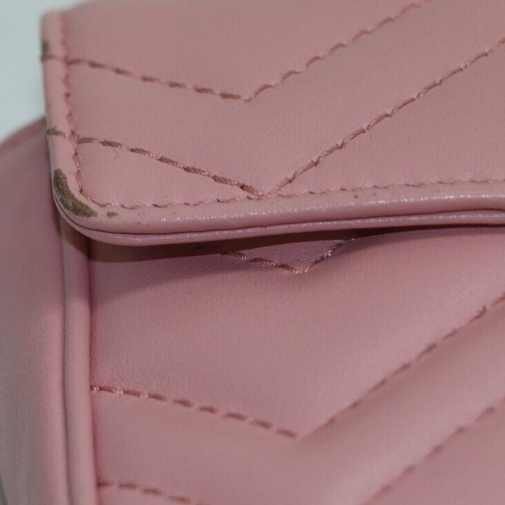 PREORDER Gucci Calfskin Matelasse Super Mini GG Marmont Shoulder Bag Wild Rose