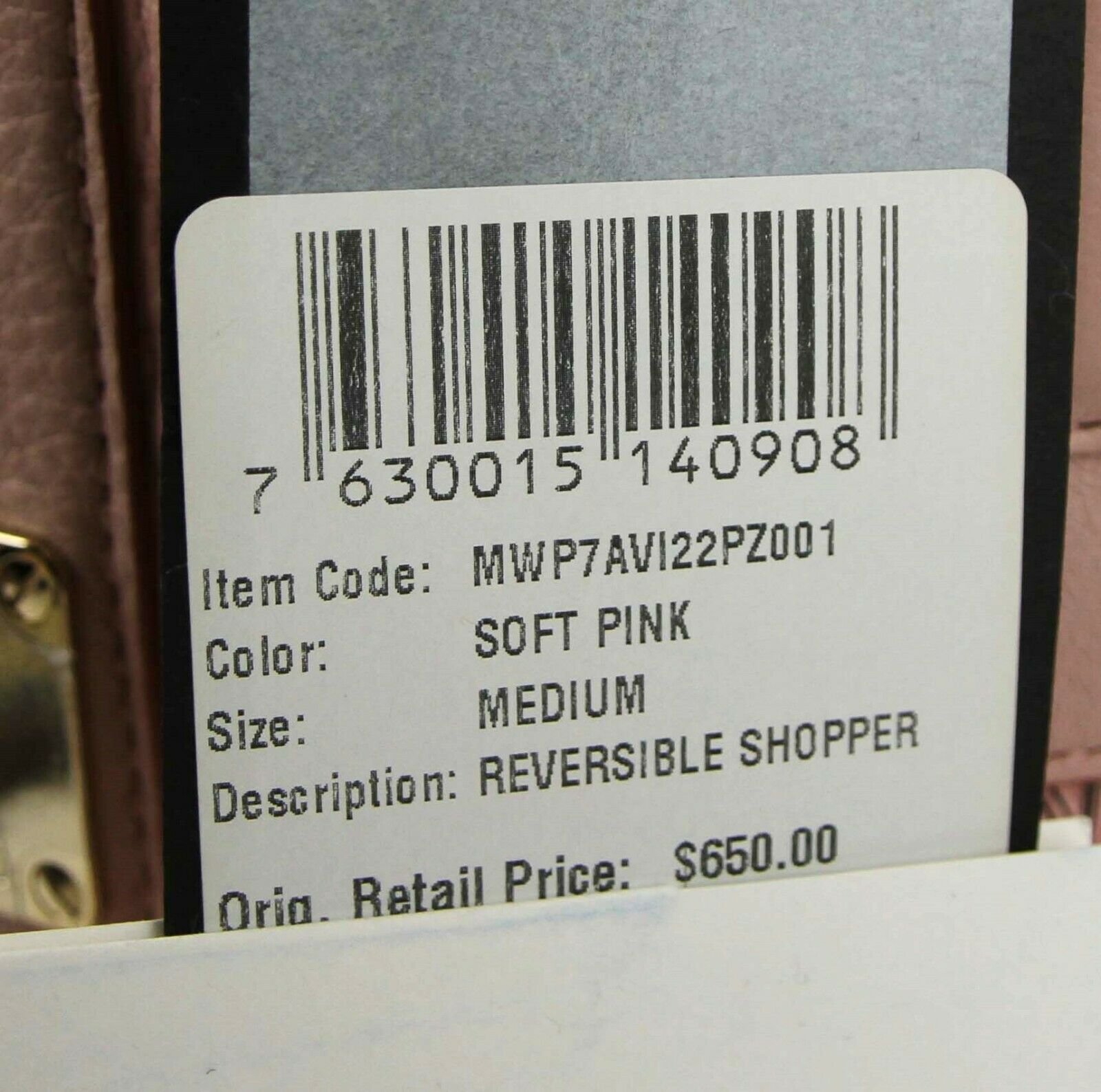 MCM Medium Liz Soft Pink Reversible Diamond Visetos Tote with Pouch