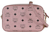 MCM Small Pink Coated Canvas Visetos Camera Bag Crossbody Purse