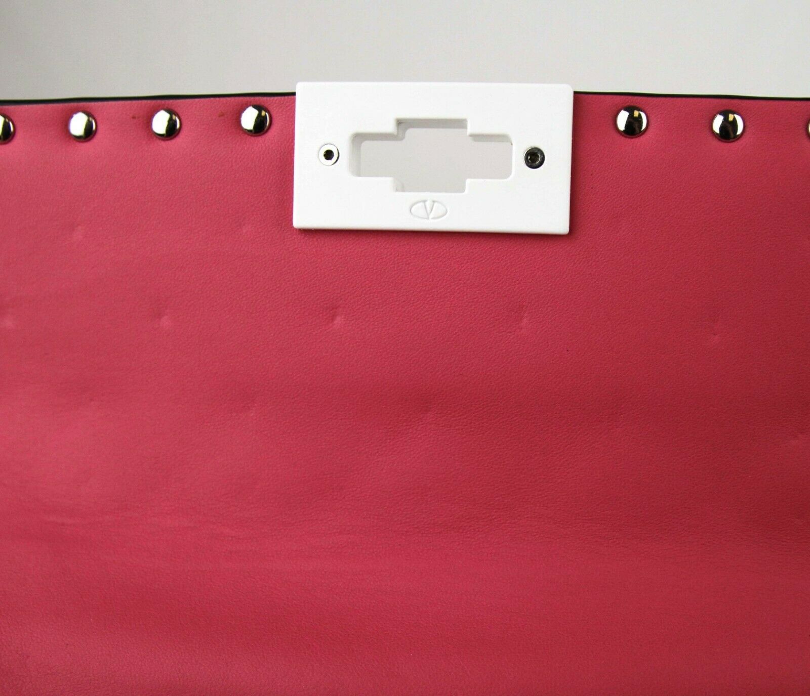 Valentino Rockstud Pink White Quilted Leather Chain Handbag