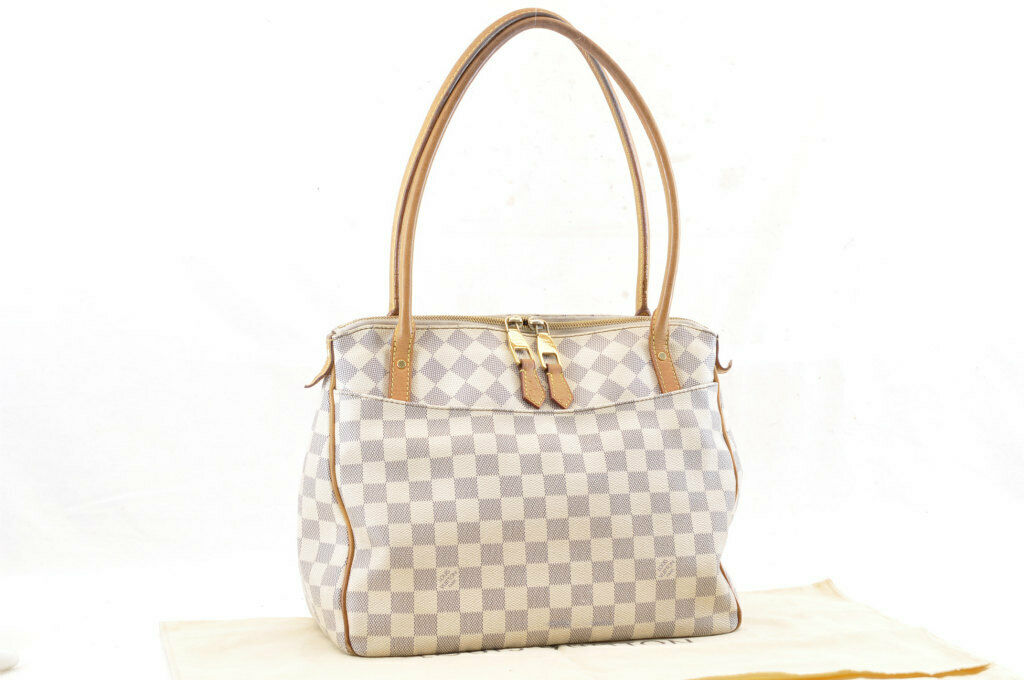 LOUIS VUITTON Damier Azur Figheri PM Tote Bag Shoulder Bag N41176