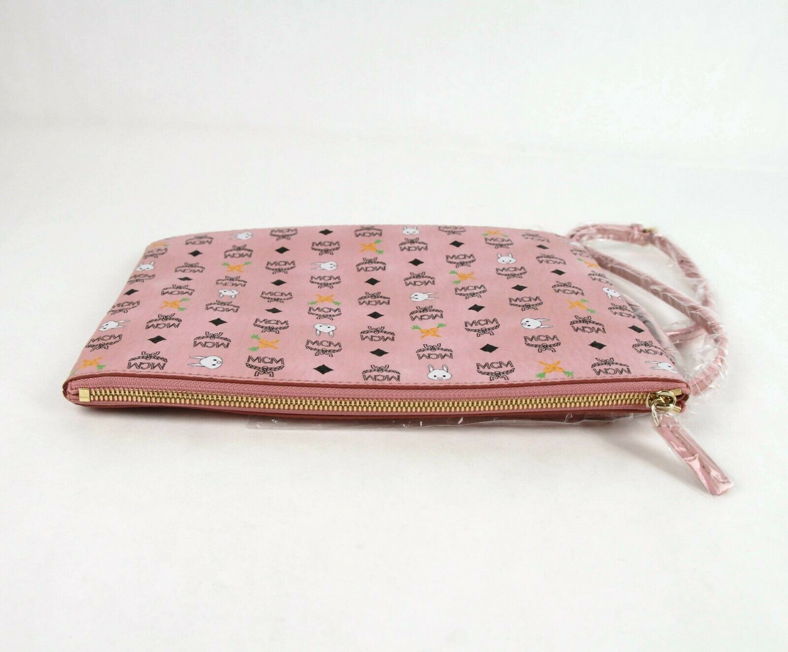 MCM Soft Pink Coated Canvas Medium Crossbody Bag w/Pouch