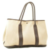 HERMES Canvas Garden Party PM Tote Bag White