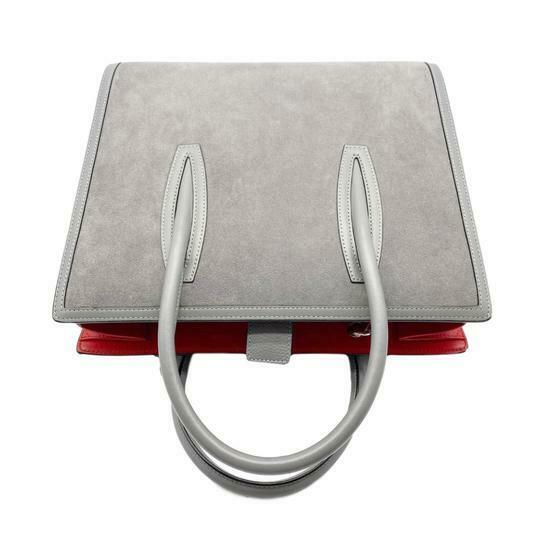 Christian Louboutin Medium Paloma Suede Grey Leather Tote