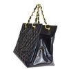 CHANEL CC GST Quilted Chain Hand Bag Patent Leather Black Vintage