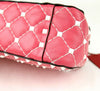 Valentino Rockstud Pink White Quilted Leather Chain Handbag