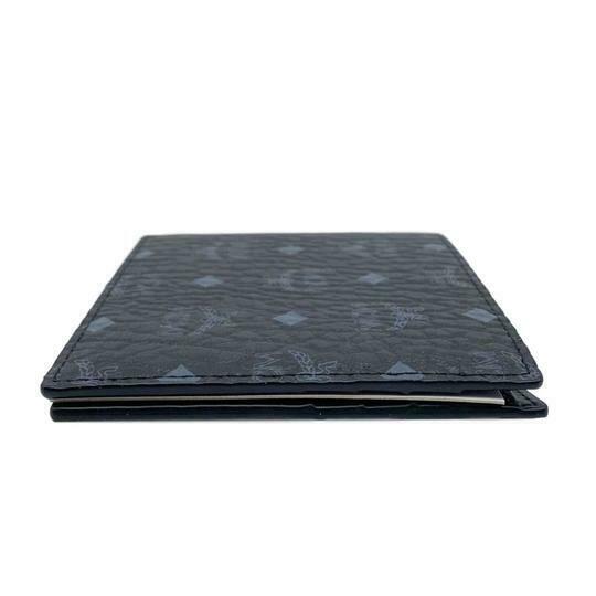 MCM Black Small Flap Bifold Canvas Claus Bi-fold Wallet