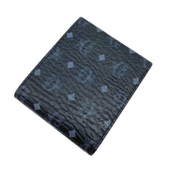 MCM Black Small Flap Bifold Canvas Claus Bi-fold Wallet