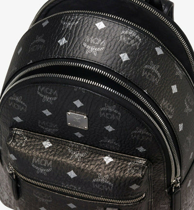 MCM Small Black Silver Gradation Visetos Stark Backpack