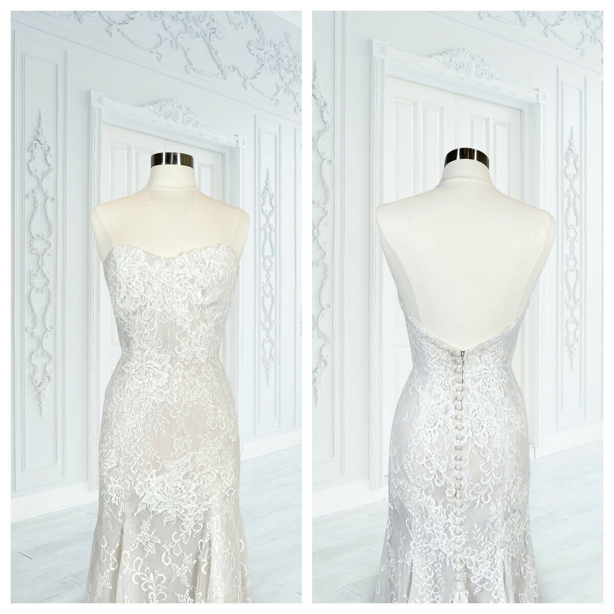 Bliss by Monique Lhuillier Lace Bl16125 Strapless Trumpet Traditional Wedding