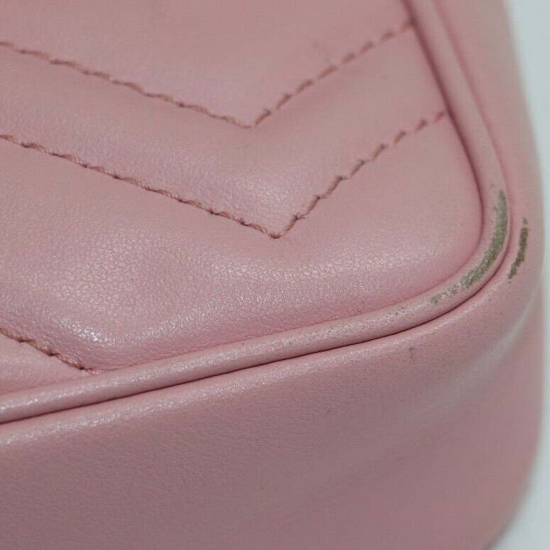 PREORDER Gucci Calfskin Matelasse Super Mini GG Marmont Shoulder Bag Wild Rose