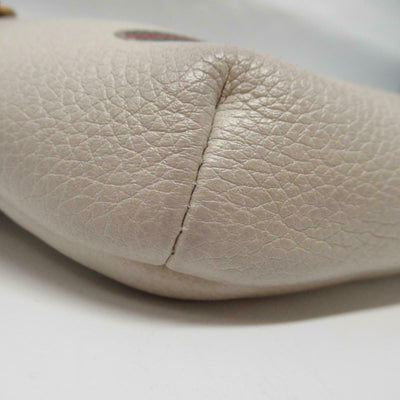 GUCCI Print Small Shoulder Belt Bag White Leather Logo