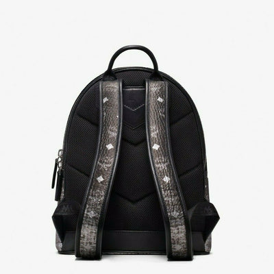 MCM Small Black Silver Gradation Visetos Stark Backpack