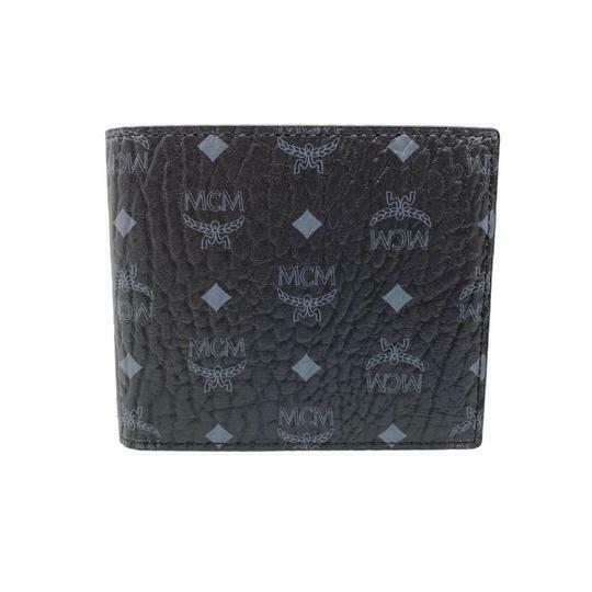 MCM Black Small Flap Bifold Canvas Claus Bi-fold Wallet