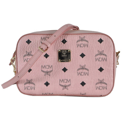 Mcm Women's Powder Pink Visetos Coated Canvas Crossbody Pouch Bag