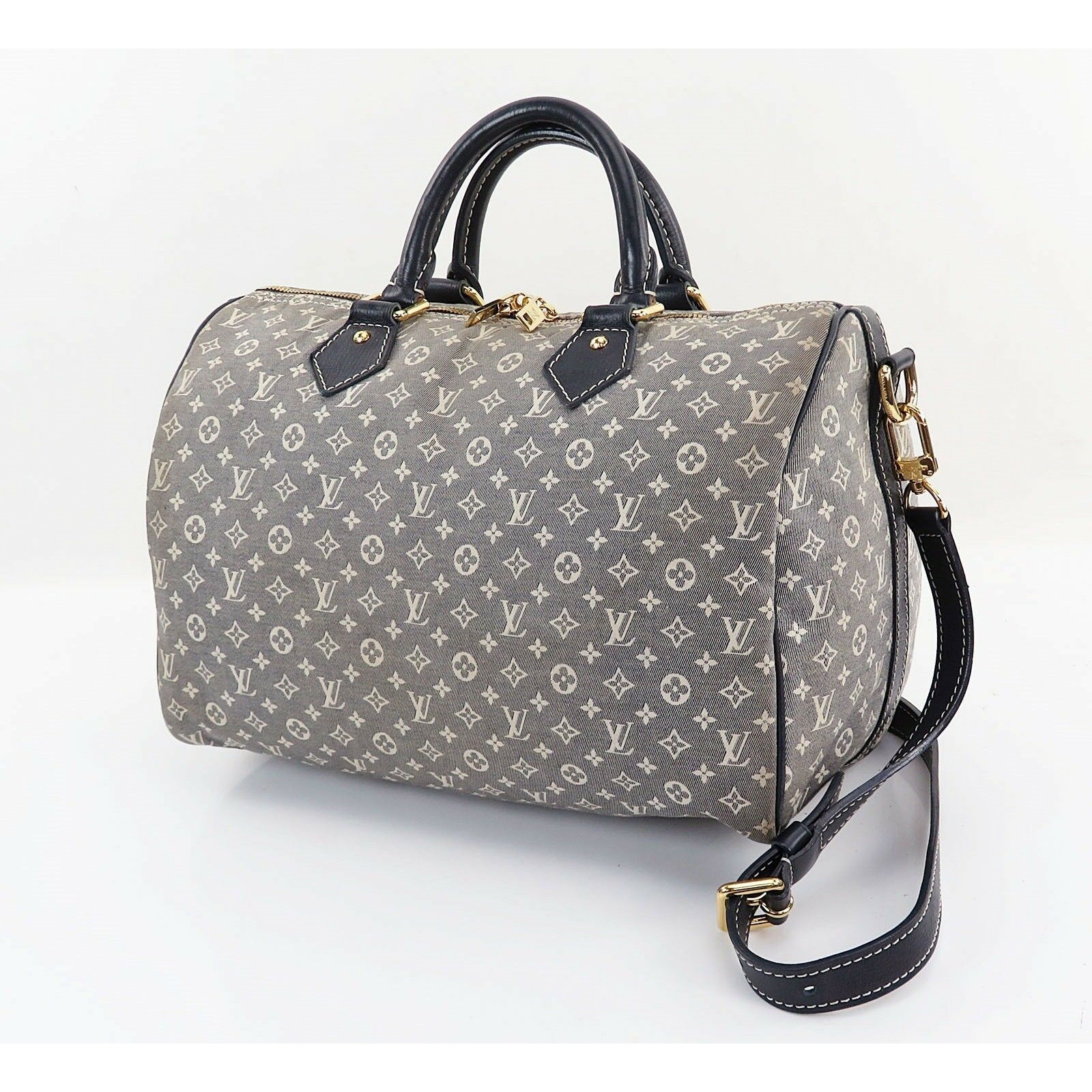 LOUIS VUITTON Speedy Bandouliere 30 Blue Idylle Boston Shoulder Bag