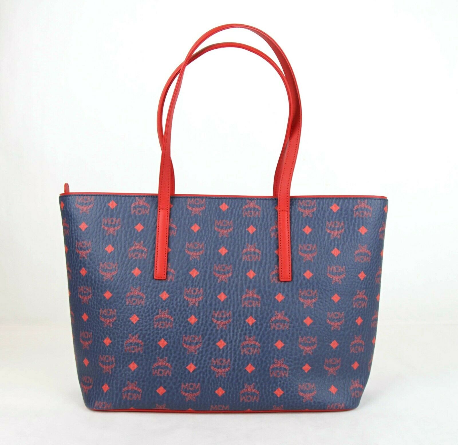 MCM Deep Blue Sea Coated Canvas Medium Shopper Tote