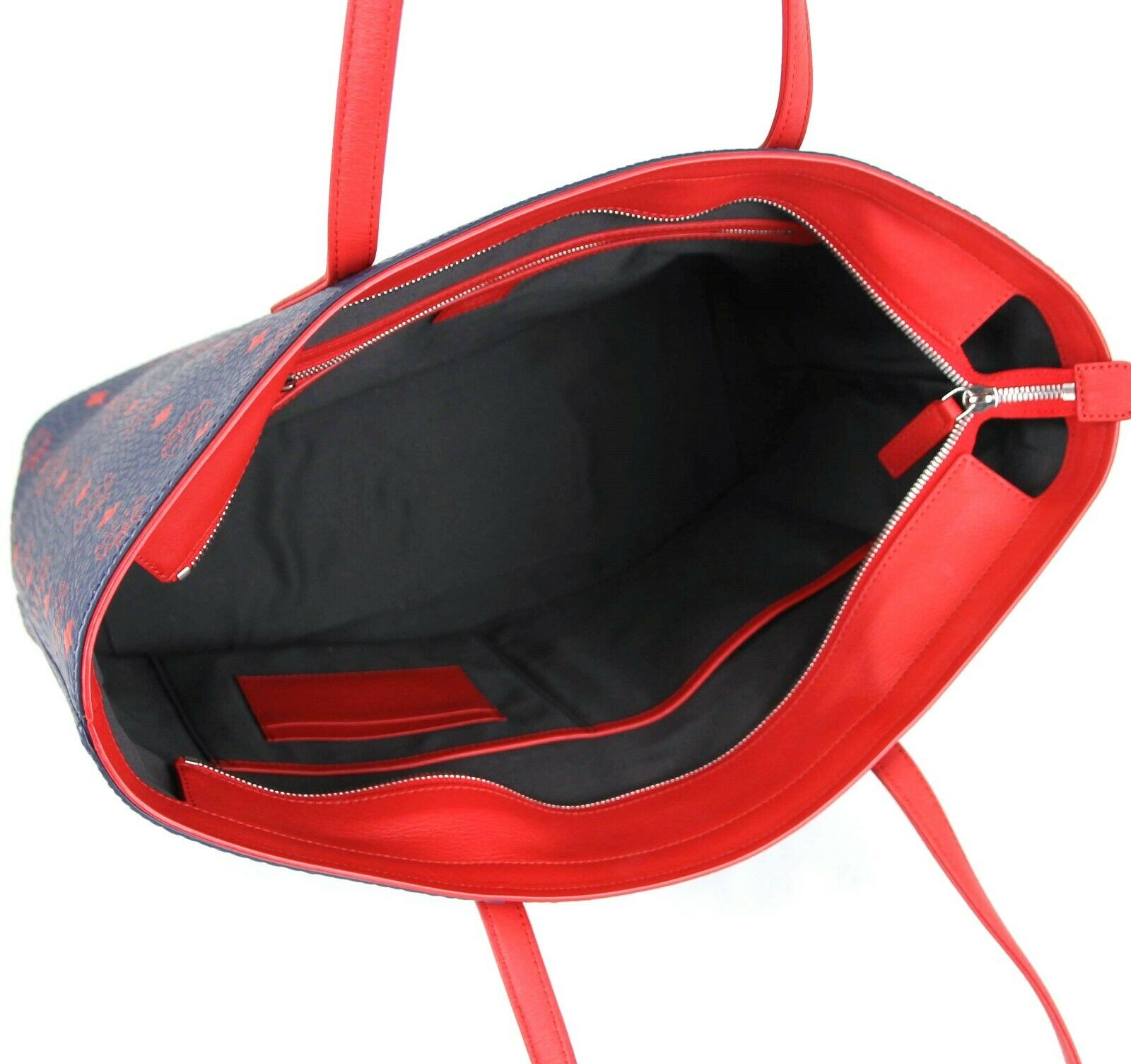 MCM Deep Blue Sea Coated Canvas Medium Shopper Tote