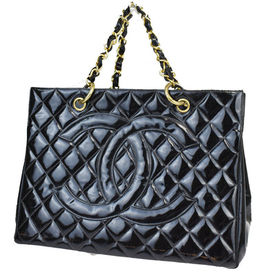 Chanel Vintage Patent Leather Chain Tote