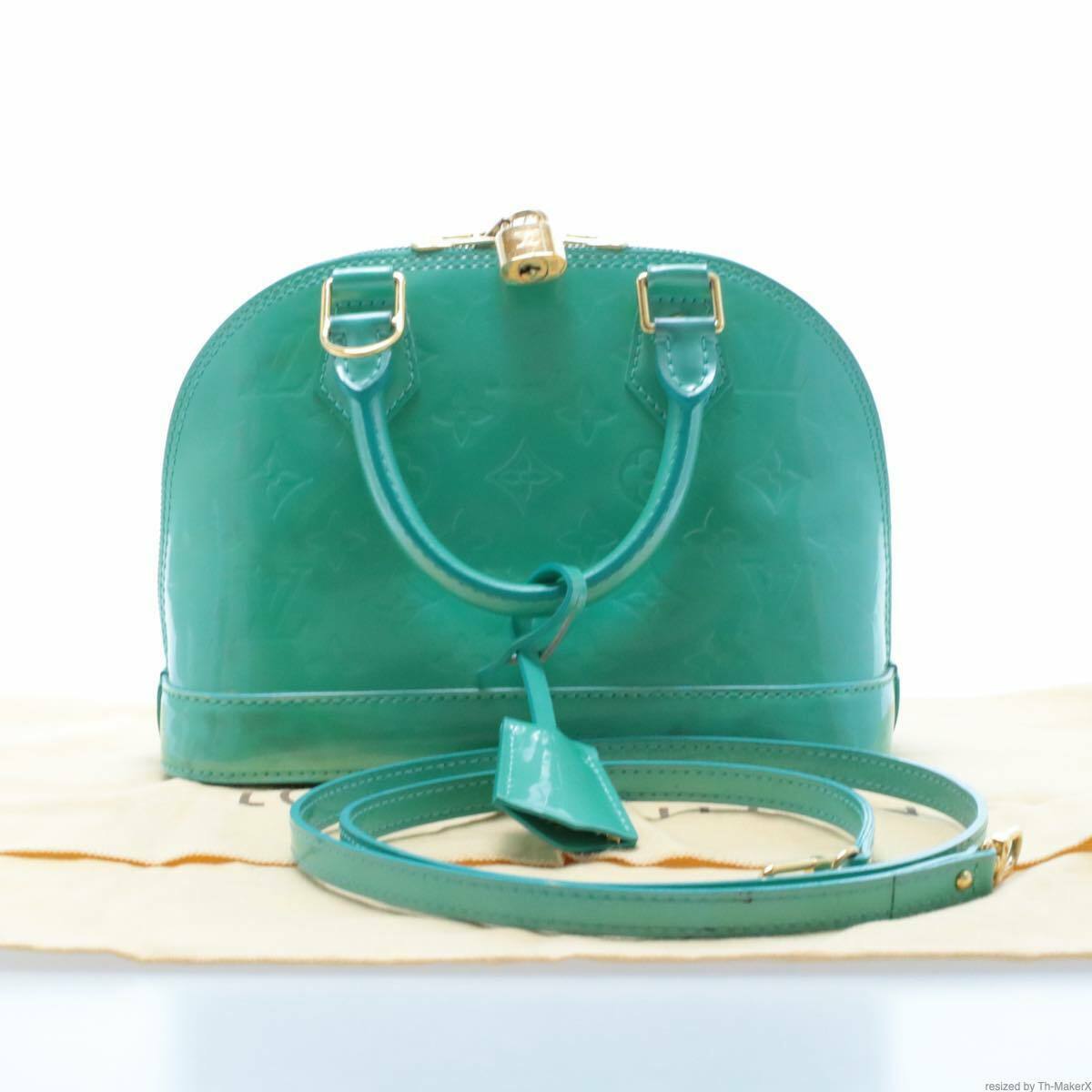 LOUIS VUITTON Monogram Vernis Alma BB 2way Hand Bag Bluelagon M91593