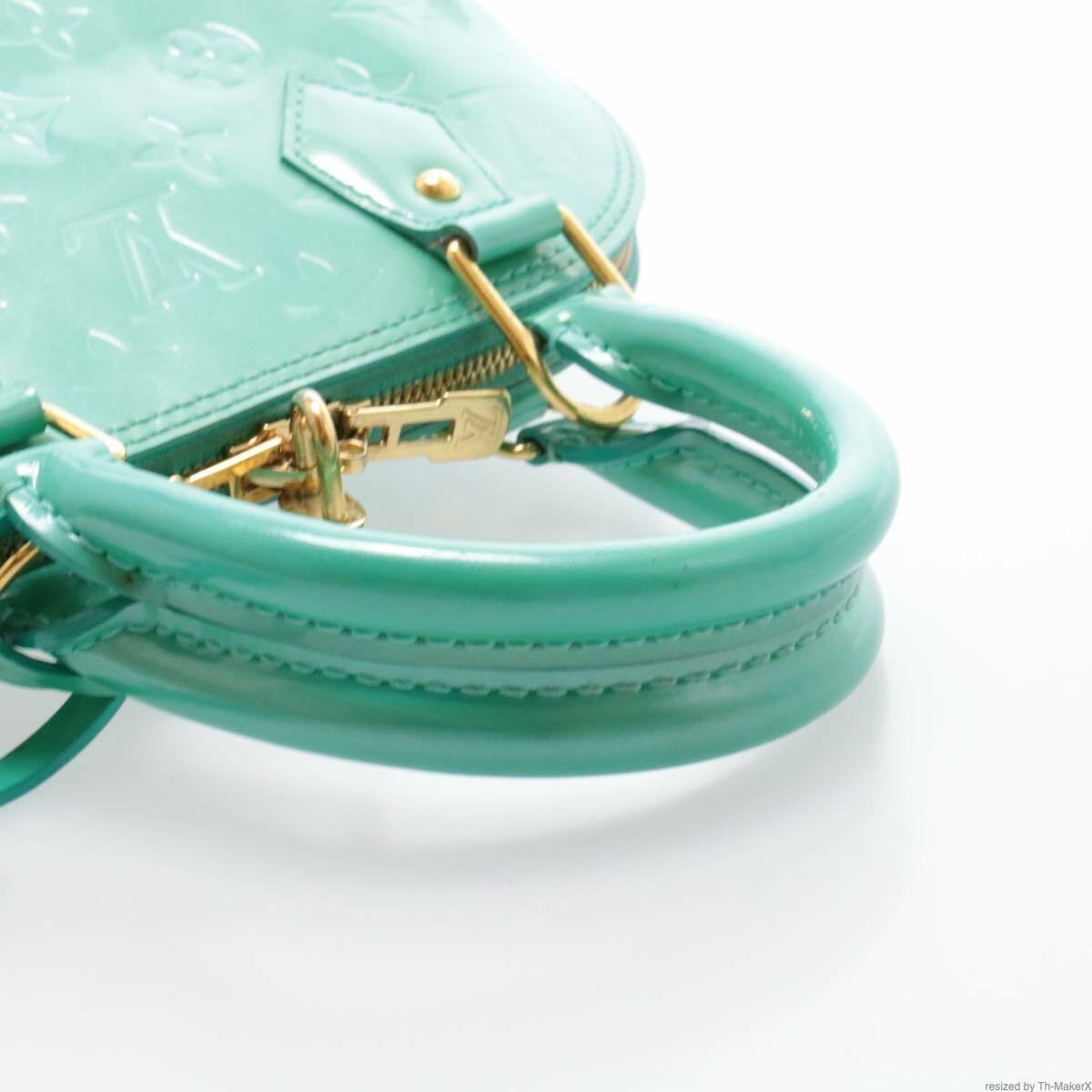 LOUIS VUITTON Monogram Vernis Alma BB 2way Hand Bag Bluelagon M91593