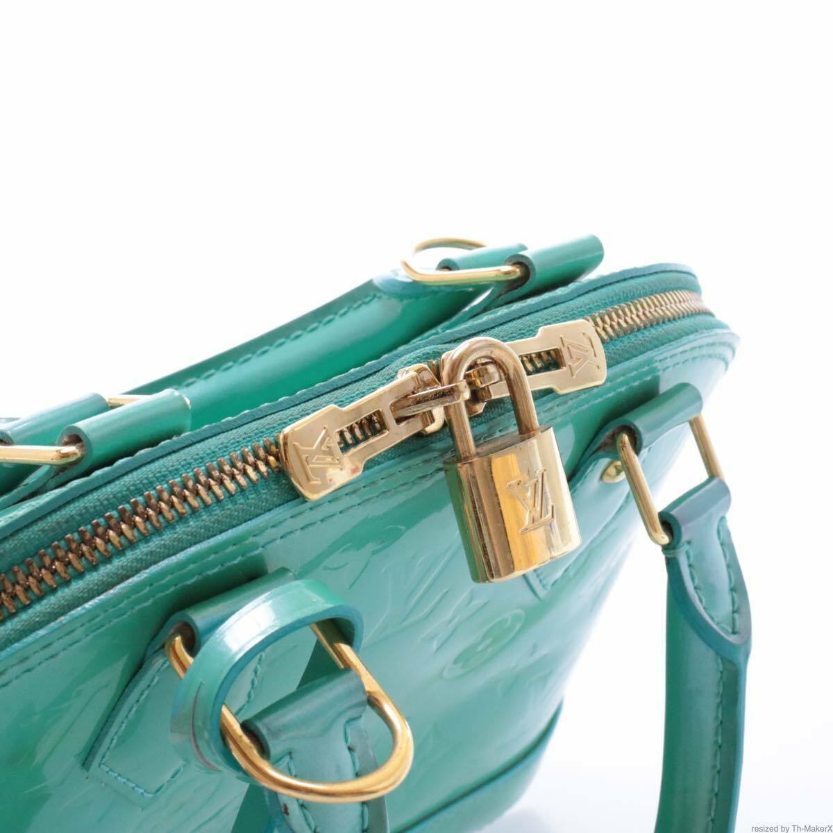 LOUIS VUITTON Monogram Vernis Alma BB 2way Hand Bag Bluelagon M91593